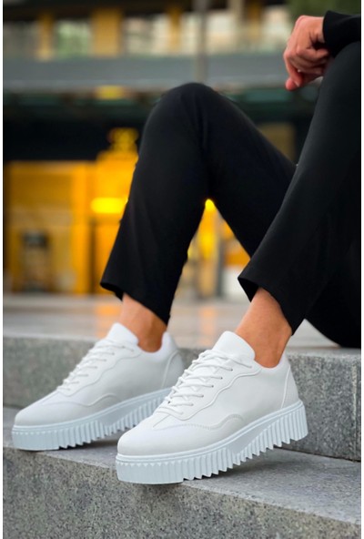 Aradım Taradım BA0802 Boa Beyaz Renk  Yüksek Taban Erkek Günlük Ayakkabı