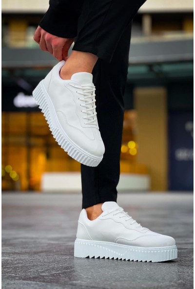 Aradım Taradım BA0802 Boa Beyaz Renk  Yüksek Taban Erkek Günlük Ayakkabı