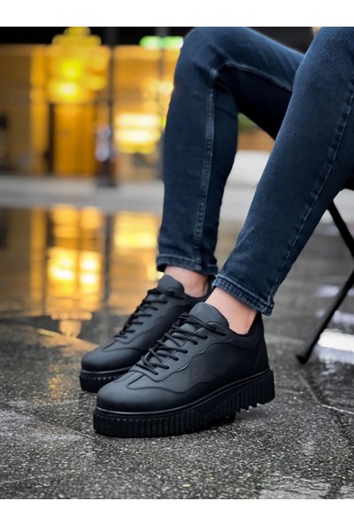 Aradım Taradım BA0802 Boa Siyah Renk Siyah  Yüksek Taban Erkek Günlük Ayakkabı