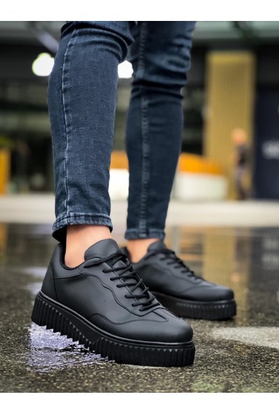 Aradım Taradım BA0802 Boa Siyah Renk Siyah  Yüksek Taban Erkek Günlük Ayakkabı