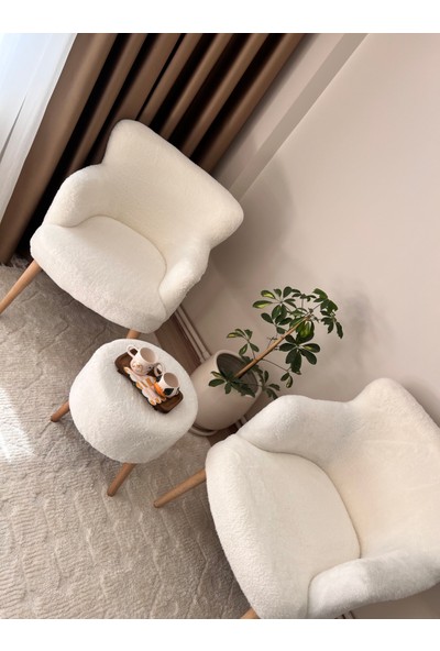 arada 3’lü Koltuk Seti Berjer - Tekli Koltuk - Puf Seti - Cafe - Balkon - Ofis Mobilyası
