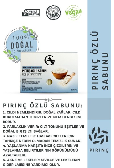 ARAM GROUP Doğal Pirinç Özlü Sabun 150g