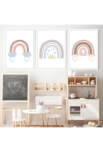 Gökkuşağı 3 Üçlü Çerçeve ve Poster Seti - HA1035