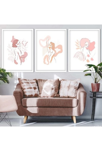 Renkli Kadınlar 2 Üçlü Çerçeve ve Poster Seti - C1005