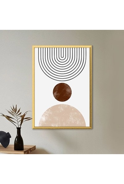 Kahve Tonlu Daireler 2 Çerçeve ve Poster - C1083