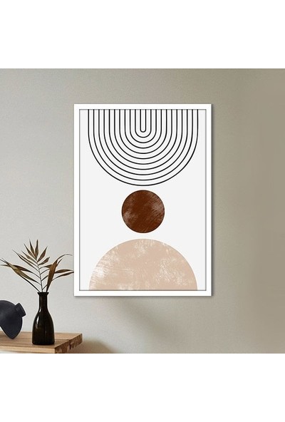 Kahve Tonlu Daireler 2 Çerçeve ve Poster - C1083