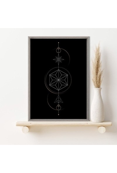 Gökyüzü Detaylı Geometrik Desenler 4 Çerçeve ve Poster - IL1114