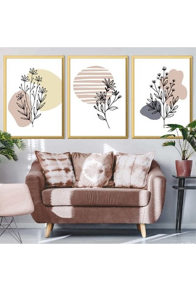 Bitkiler 3 Üçlü Çerçeve ve Poster Seti - C1024