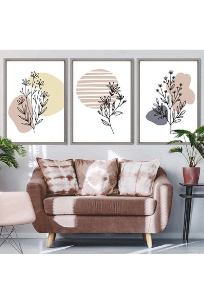 Bitkiler 3 Üçlü Çerçeve ve Poster Seti - C1024