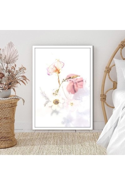 Pembe Bitkiler 4 Çerçeve ve Poster - B1161