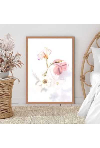 Pembe Bitkiler 4 Çerçeve ve Poster - B1161