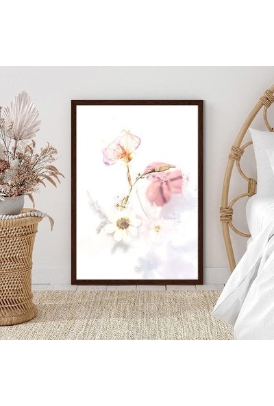 Pembe Bitkiler 4 Çerçeve ve Poster - B1161