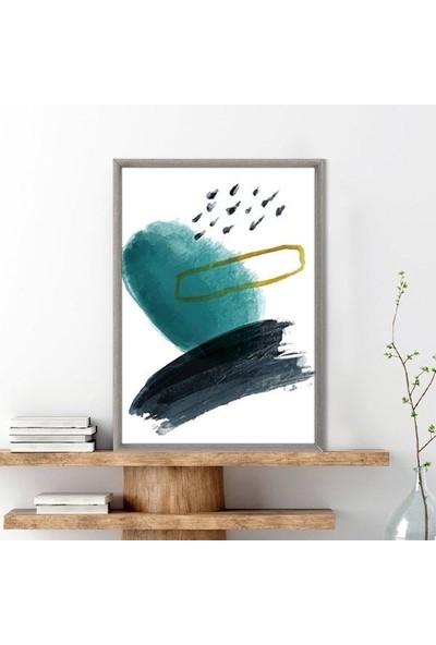 Sulu Boya Temalı Yeşil Tonlar 1 Çerçeve ve Poster - C1223