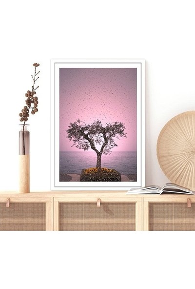 Pembe Gökyüzü ve  Ağaç 2 Çerçeve ve Poster - DO1095