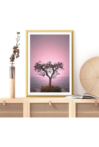 Pembe Gökyüzü ve  Ağaç 2 Çerçeve ve Poster - DO1095