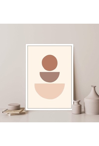 Bej Tonlarda Geometrik Desenler 1 Çerçeve ve Poster - C1091