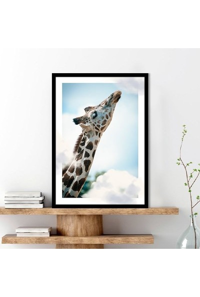 Bulutlar ve Zürafa 1 Çerçeve ve Poster - H1056