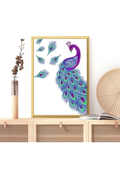 Mor & Yeşil Tavus Kuşu 1 Çerçeve ve Poster - H1041