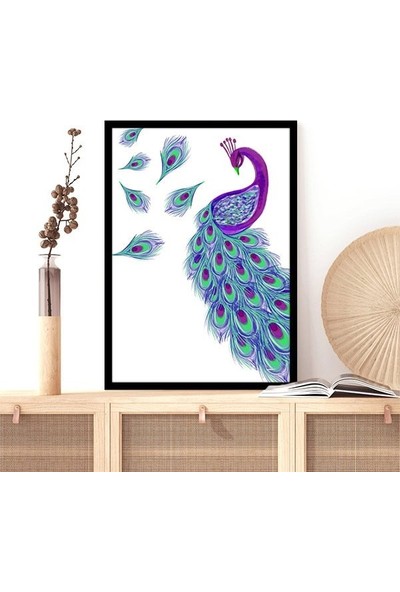 Mor & Yeşil Tavus Kuşu 1 Çerçeve ve Poster - H1041