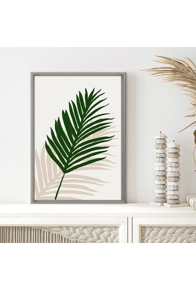 Yeşil & Bej Yapraklar 1 Çerçeve ve Poster - C1230