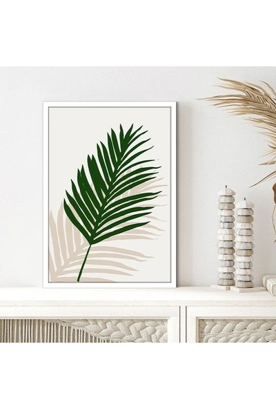 Yeşil & Bej Yapraklar 1 Çerçeve ve Poster - C1230