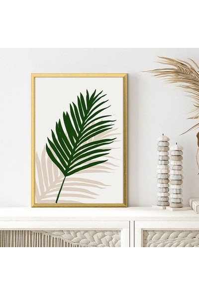 Yeşil & Bej Yapraklar 1 Çerçeve ve Poster - C1230