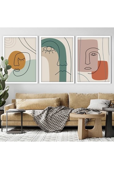 Yüzler 3 Üçlü Çerçeve ve Poster Seti - C1027