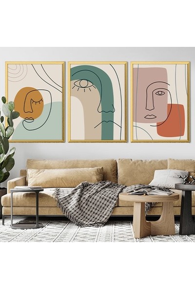 Yüzler 3 Üçlü Çerçeve ve Poster Seti - C1027