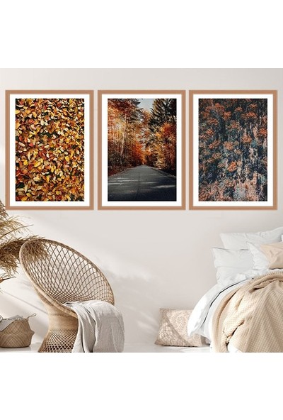 Sonbahar Üçlü Çerçeve ve Poster Seti - B1041