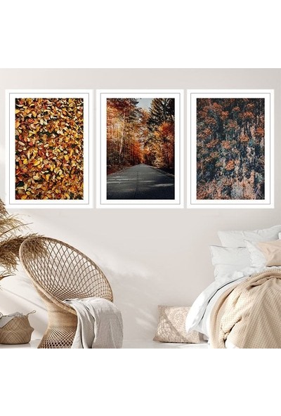 Sonbahar Üçlü Çerçeve ve Poster Seti - B1041