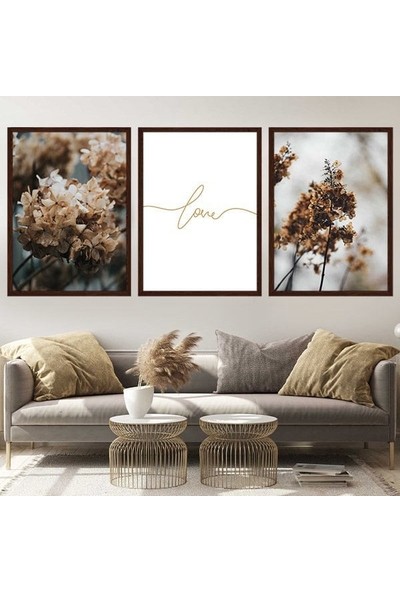 Sonbahar Love Üçlü Çerçeve ve Poster Seti - B1040