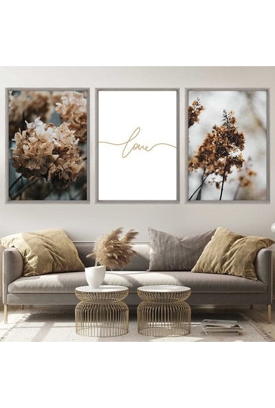 Sonbahar Love Üçlü Çerçeve ve Poster Seti - B1040