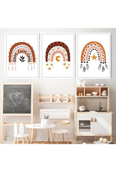 Gökkuşağı 2 Üçlü Çerçeve ve Poster Seti - HA1034