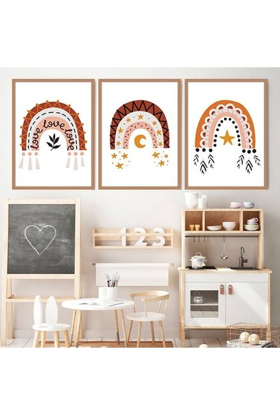 Gökkuşağı 2 Üçlü Çerçeve ve Poster Seti - HA1034