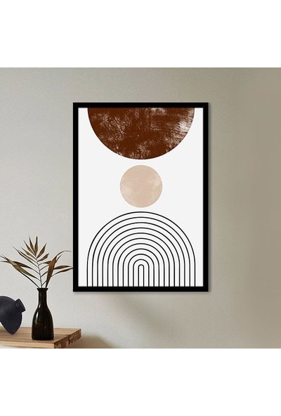 Kahve Tonlu Daireler 1 Çerçeve ve Poster - C1082