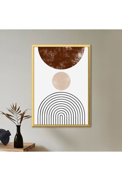 Kahve Tonlu Daireler 1 Çerçeve ve Poster - C1082