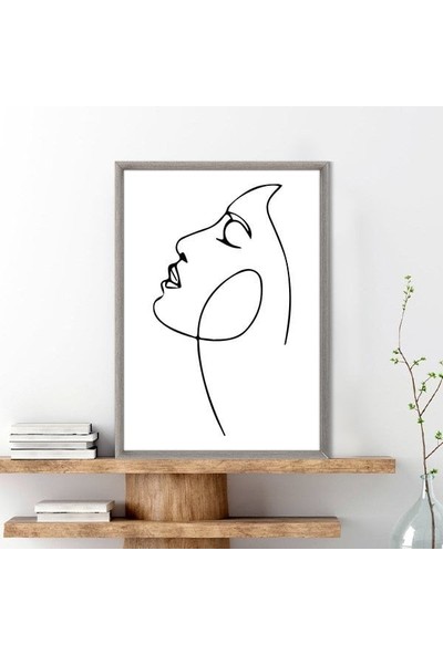 Çizgisel Yüz 14 Çerçeve ve Poster - C1250