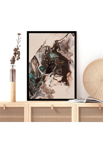 Kahverengi - Yeşil Detaylı 2 Çerçeve ve Poster - SO1105