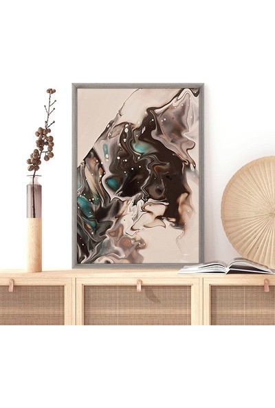 Kahverengi - Yeşil Detaylı 2 Çerçeve ve Poster - SO1105
