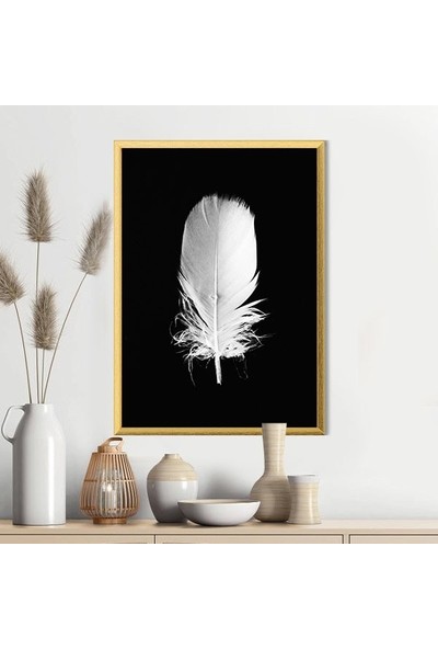 Beyaz Kuş Tüyü Çerçeve ve Poster - SB1109