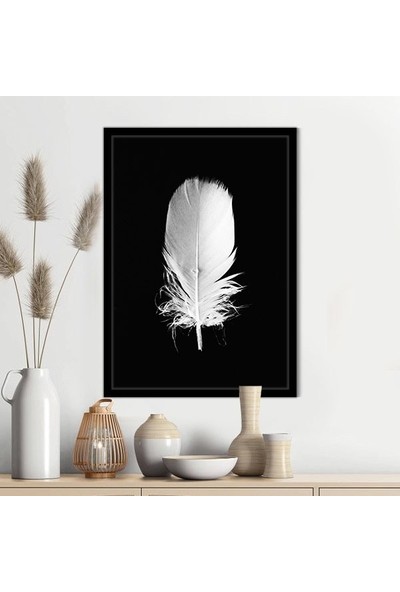 Beyaz Kuş Tüyü Çerçeve ve Poster - SB1109