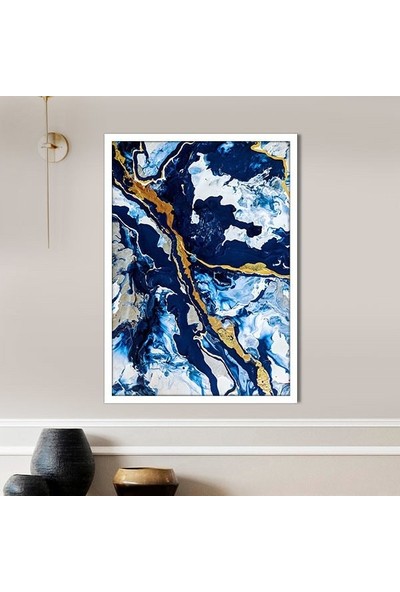 Lacivert & Gold Detaylı 1 Çerçeve ve Poster - SO1107