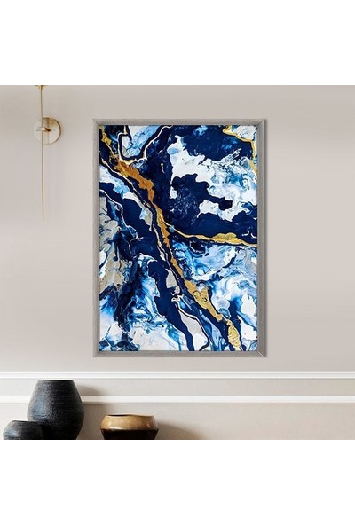 Lacivert & Gold Detaylı 1 Çerçeve ve Poster - SO1107