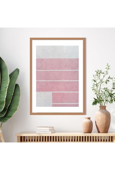 Pembe - Beyaz Duvar 1 Çerçeve ve Poster - SO1149