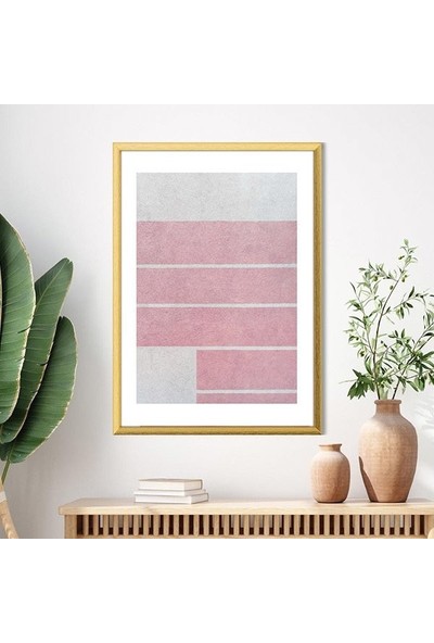 Pembe - Beyaz Duvar 1 Çerçeve ve Poster - SO1149