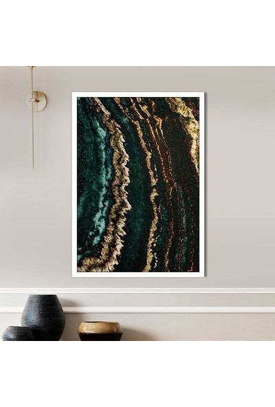 Gold Detaylı Mermer Desen 1 Çerçeve ve Poster - SO1085