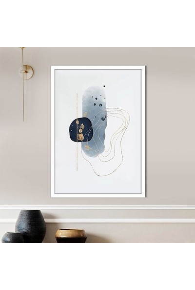 Mavi - Gold Geometrik Desenler 1 Çerçeve ve Poster - SO1113