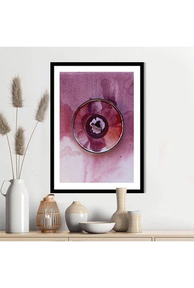 Pembe - Mor Sulu Boya 1 Çerçeve ve Poster - SNT1053