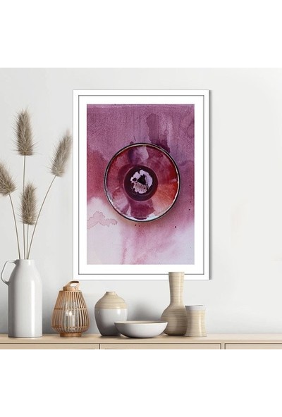 Pembe - Mor Sulu Boya 1 Çerçeve ve Poster - SNT1053