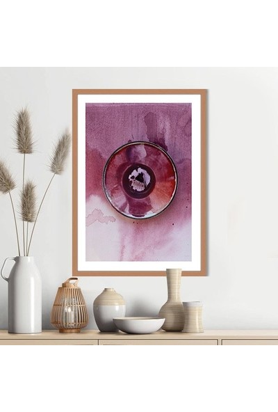 Pembe - Mor Sulu Boya 1 Çerçeve ve Poster - SNT1053